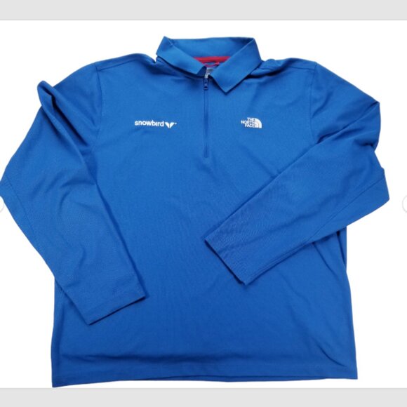 The North Face Mens Large 1/4 Zip Pullover Long Sleeve Collared Blue - Picture 8 of 9